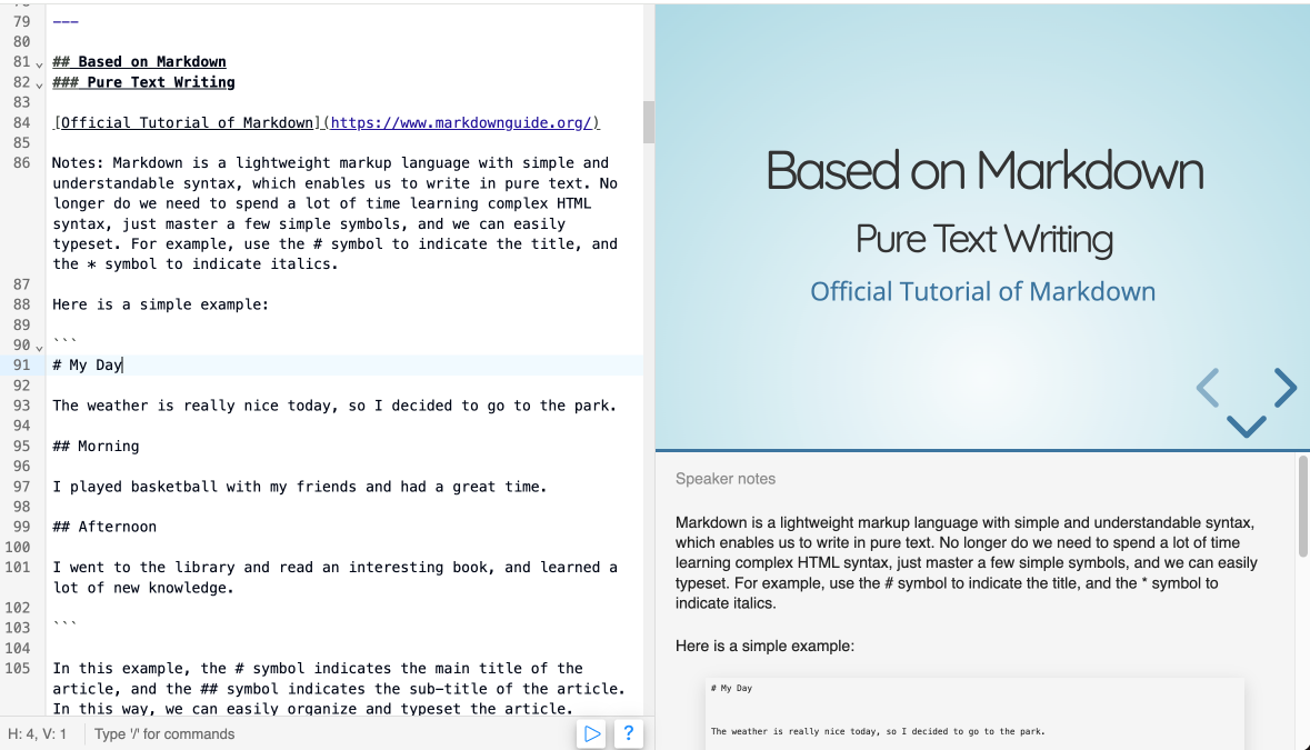 FunBlocks AI Slides with Markdown