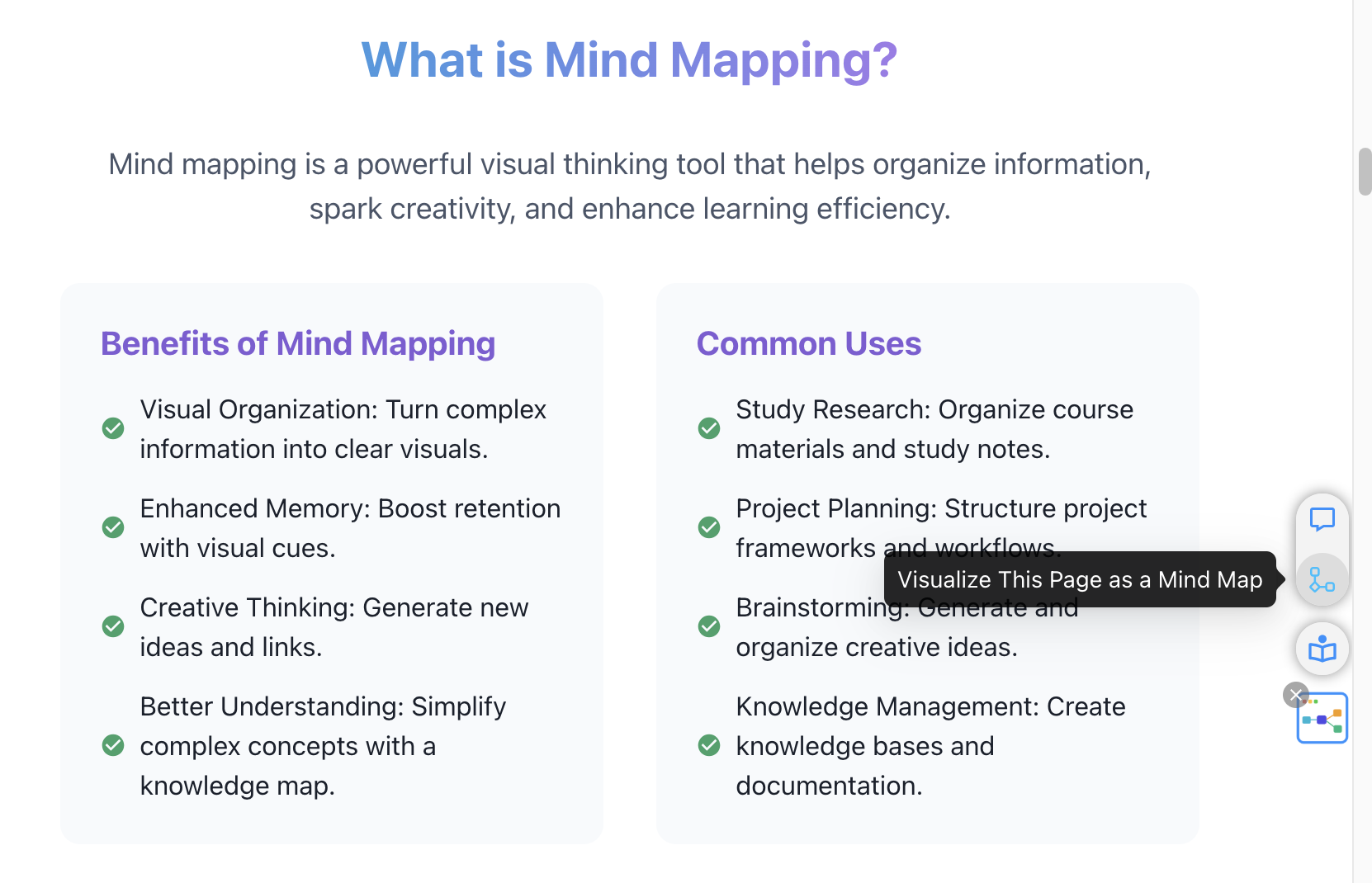 FunBlocks AI Mindmap Extension interface