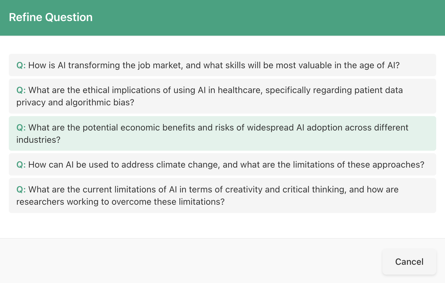 FunBlocks AI Prompt Optimizer question optimization generated related topics and questions