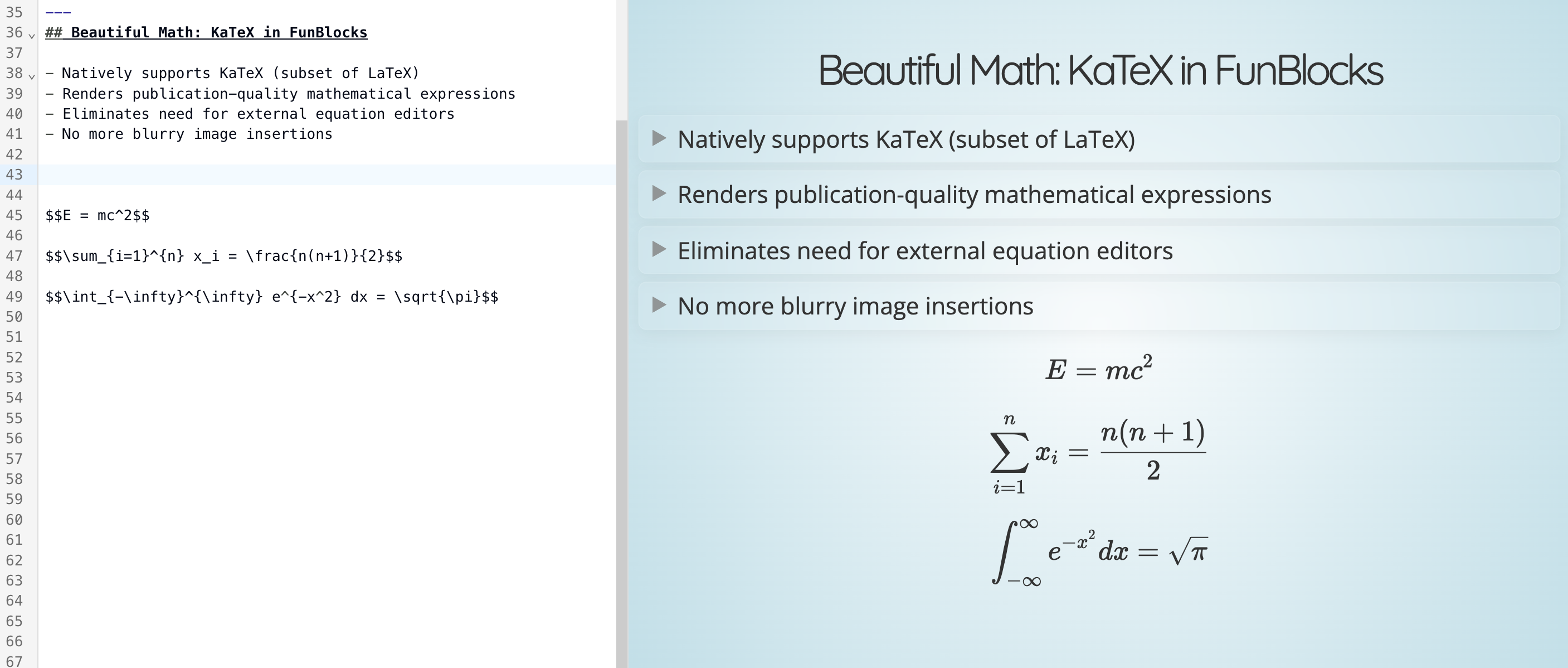 FunBlocks AI Slides Math equations
